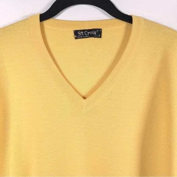 ST. CROIX Luxury V Neck Jacq Knit Pullover Sweater Craftsmanship LARGE‎ - Picture 4 of 11